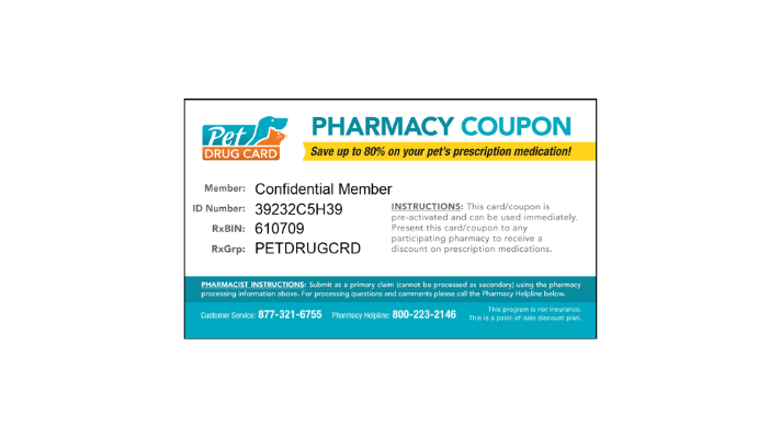 Free Pet Drug Card