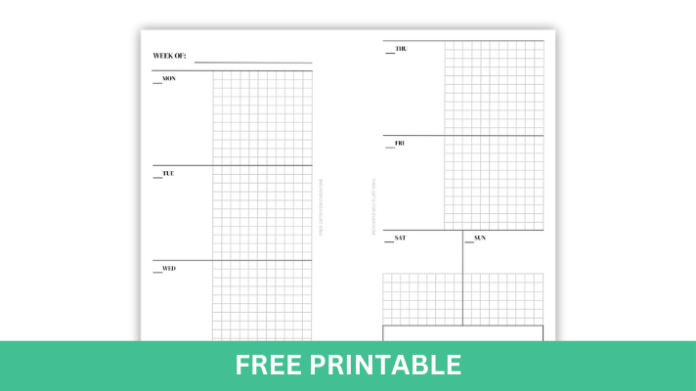 Free Weekly Personal Size Planner Printable Undated